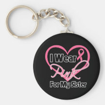 Je porte le cancer du sein rose de soeur de ruban  porte-clés