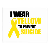 Je porte le jaune pour empêcher le suicide cartes postales