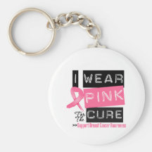 Je porte le rose pour le cancer du sein de traitem porte-clés