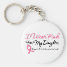 Je porte le rose pour ma fille porte-clef
