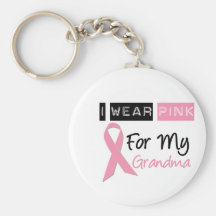 Je porte le rose pour ma grand-maman porte-clefs