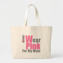 Je porte le rose pour ma maman sac en toile