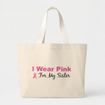 Je porte le rose pour ma soeur sacs en toile