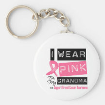Je porte le rose pour mon cancer du sein de grand- porte-clés
