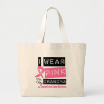 Je porte le rose pour mon cancer du sein de grand- sac fourre-tout
