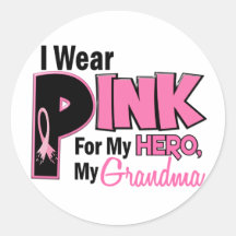 Je porte le rose pour mon CANCER DU SEIN de la gra Adhésif Rond