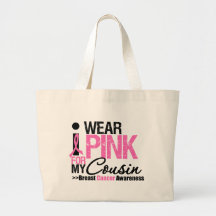 Je porte le rose pour mon cousin sacs en toile
