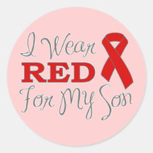 Je porte le rouge pour mon fils (le ruban rouge) adhésif