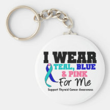 Je porte le ruban de cancer de la thyroïde pour mo porte-clef