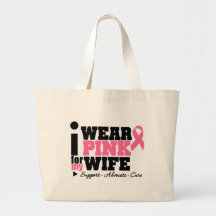 Je porte le soutien rose de ruban de mon épouse sacs