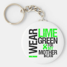 Je porte le vert de chaux pour mon lymphome de bel porte-clés