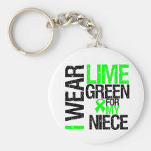 Je porte le vert de chaux pour mon lymphome de niè porte-clé
