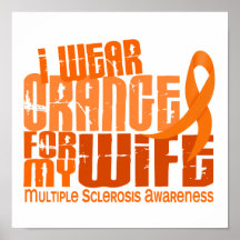 Je porte l'orange pour la sclérose en plaques de m poster