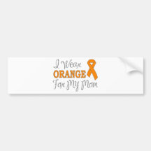 Je porte l'orange pour ma maman (le ruban orange) autocollant pour voiture