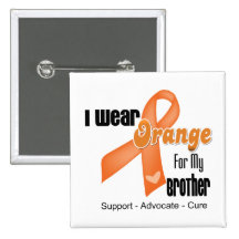 Je porte un ruban orange pour mon frère badge