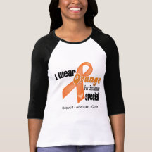 Je porte un ruban orange pour quelqu'un spécial t-shirts
