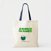 je respecte ma planète sacs fourre-tout