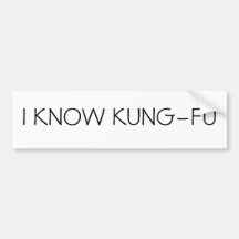 JE SAIS KUNG-FU ADHÉSIF POUR VOITURE