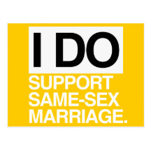 JE SOUTIENS LE MARIAGE HOMOSEXUEL CARTES POSTALES