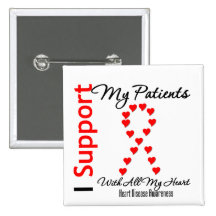 Je soutiens mes patients - maladie cardiaque pin's avec agrafe
