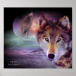 Je suis affiche/copie d'art de loup