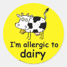 Je suis allergique à l'autocollant de vache laitiè