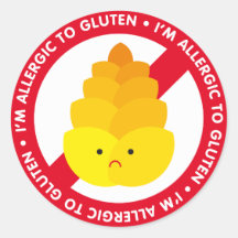 Je suis allergique au gluten ! autocollants ronds