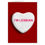 Je suis COEUR LESBIEN de SUCRERIE Carte De Vœux