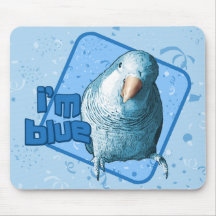 Je suis perruche bleue Mousepad de quaker Tapis De Souris