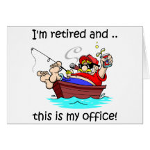 Je suis retiré et c'est mon bureau ! carte de vœux