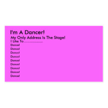 Je suis un danseur ! , Mon seulement adresse est l Carte De Visite