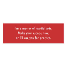 Je suis un maître des arts martiaux. Faites votre  Cartes De Visite Professionnelles