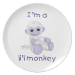 Je suis un singe de l'il (lavendar) assiettes