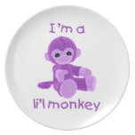 Je suis un singe de l'il (pourpre) assiettes