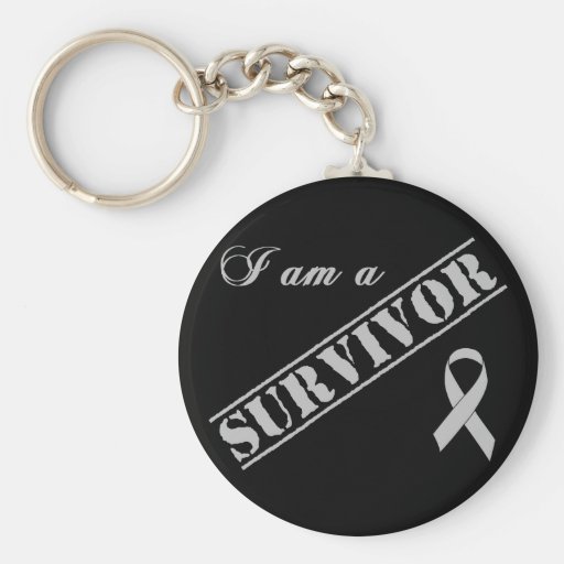 Je suis un survivant - ruban gris porte-clef