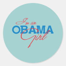 Je suis une fille d'Obama Autocollants Ronds