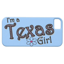Je suis une fille du Texas, fleur, couverture bleu Coques iPhone 5 Case-Mate