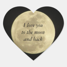 Je t'aime à la lune et à l'autocollant arrière