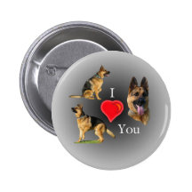 Je t'aime berger allemand badges avec agrafe