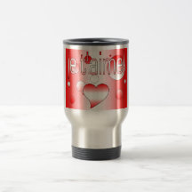 Je t'aime! Canada Flag Colours Pop Art Coffee Mugs