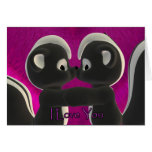 Je t'aime, embrassant des mouffettes mignonnes, Sa Cartes