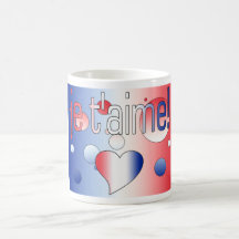 Je t'aime! French Flag Colours Pop Art Coffee Mugs