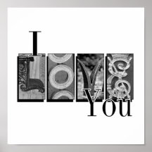 Je t'aime, image de lettre affiche