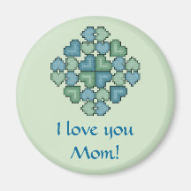 Je t'aime maman ! Aimant de contact de coeurs