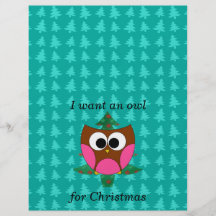 Je veux un hibou pour Noël Prospectus Avec Motif