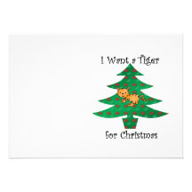 Je veux un tigre pour Noël Invitations Personnalisables