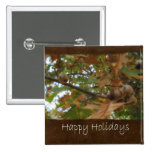 Jean Autumn Leaves 11 Happy Holidays Pinback Buttons