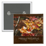 Jean Autumn Leaves 8 Happy Holidays Buttons