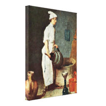 Jean-Baptist Chardin - The guy in the bar sink Canvas Print
