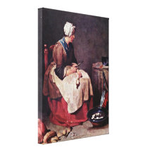 Jean-Baptiste-Simeon Chardin - The turnip cleaner Gallery Wrap Canvas